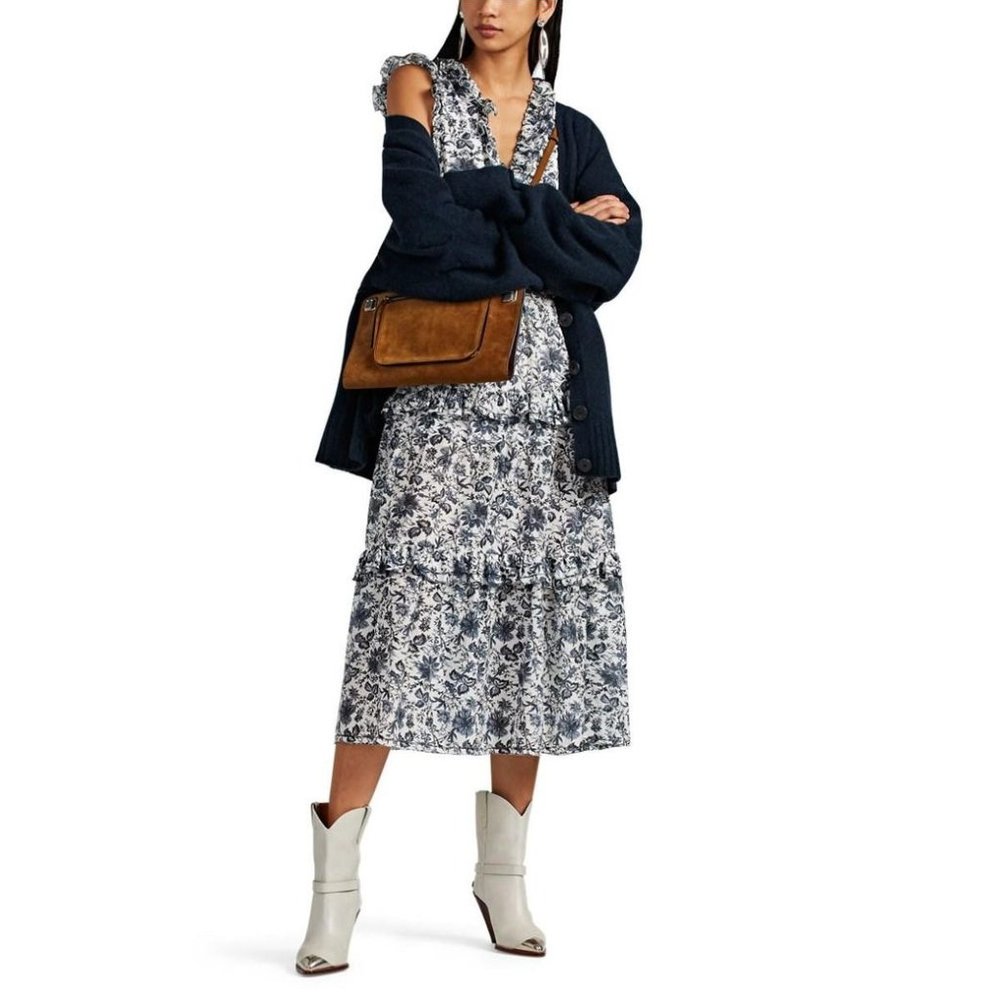 Robert Rodriguez Carmen Floral Print Midi Dress